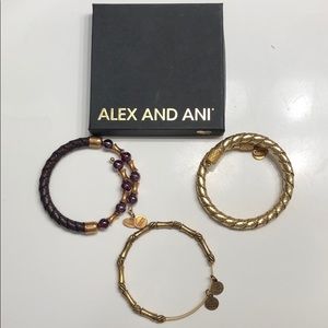 Alex and Ani set of 3 bracelets